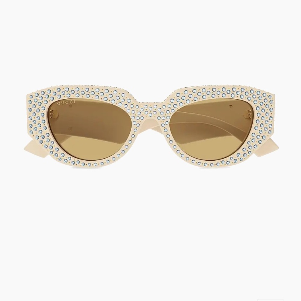 Gucci Special Edition Ivory Crystal-Embellished Sunglasses